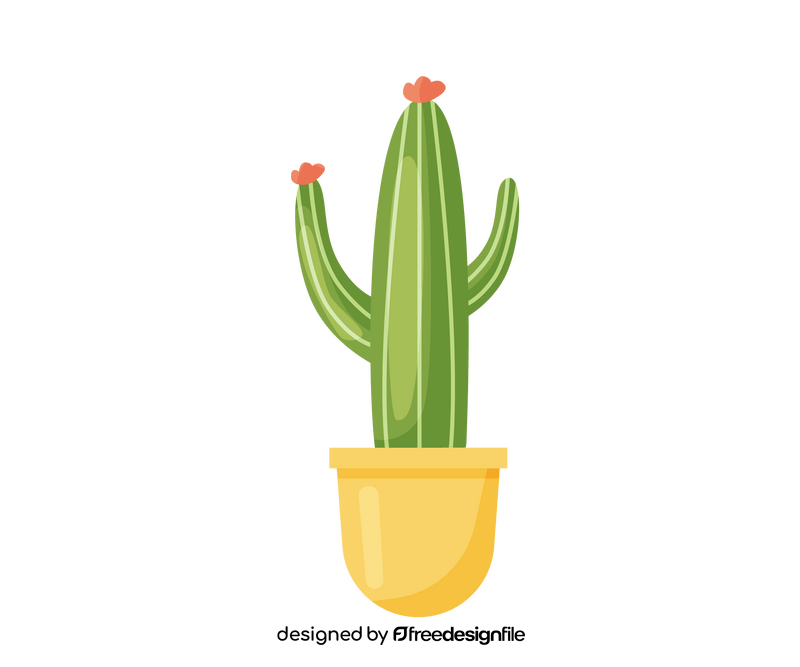 Cactus with flowers clipart