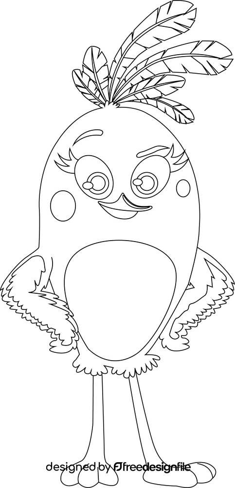 Angry birds stella black and white clipart