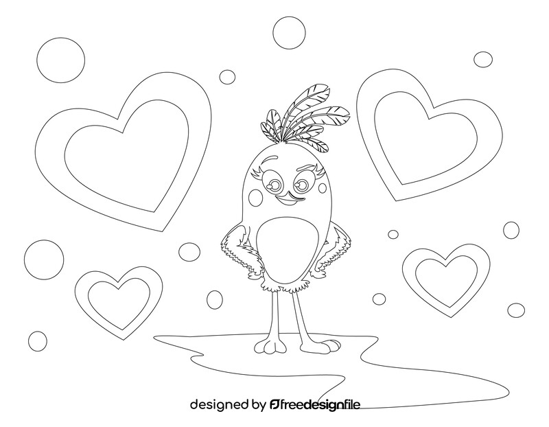 Angry birds stella black and white vector