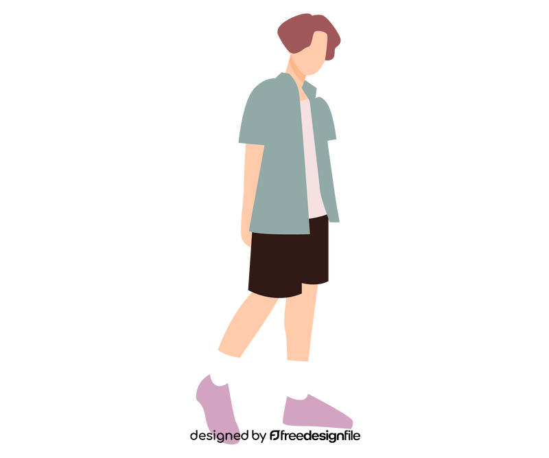 Cartoon guy in shirt walking clipart