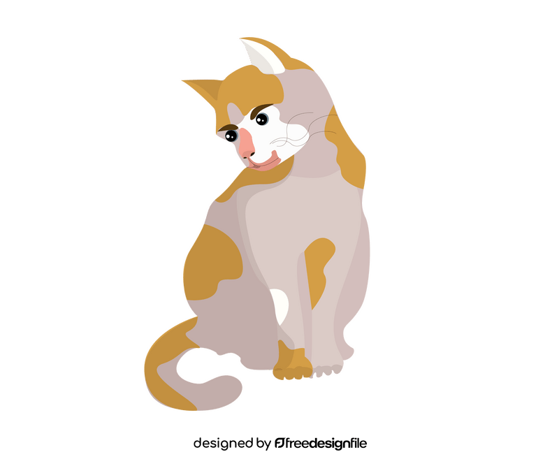 Sitting cat free clipart