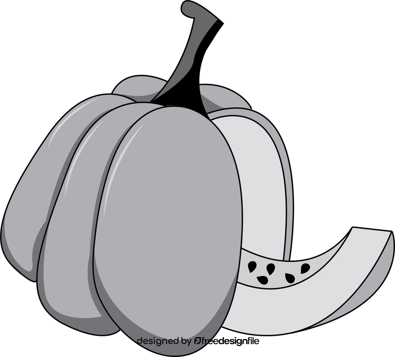 Pumpkin Cut in Grayscale clipart