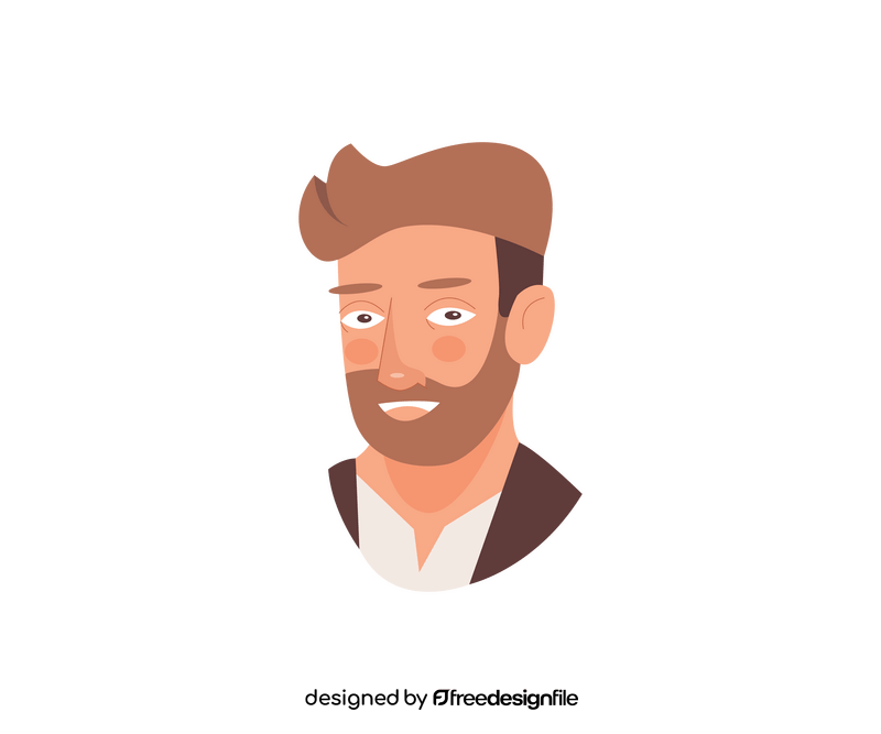 Cartoon business man portrait with beard clipart