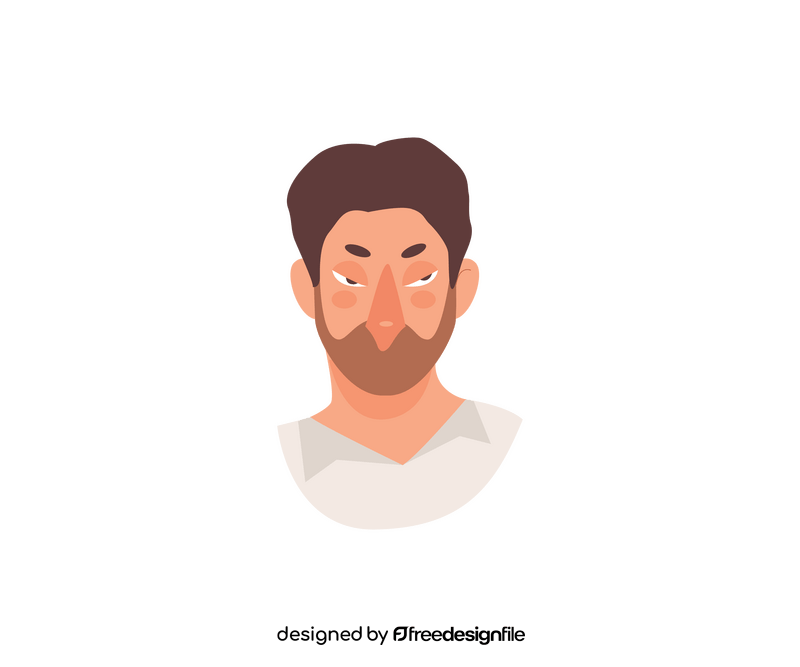 Mysterious man with beard drawing clipart