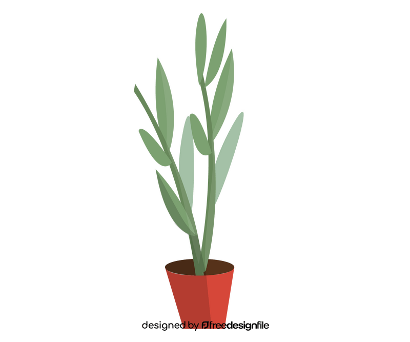 House plant in flower pot clipart