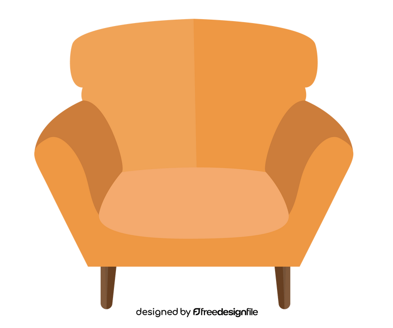 Orange armchair free clipart