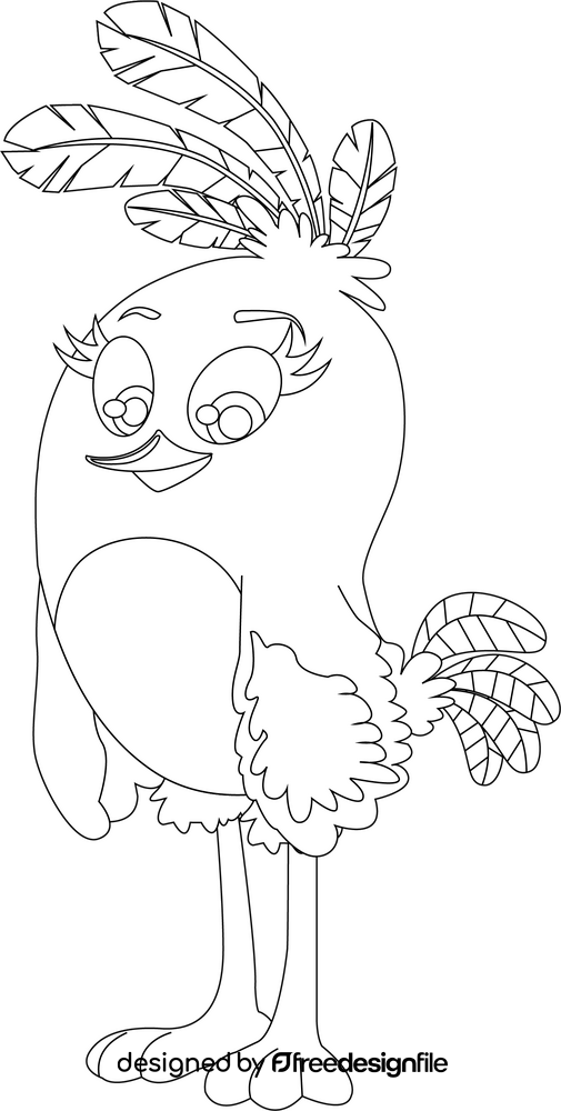 Angry birds stella drawing black and white clipart