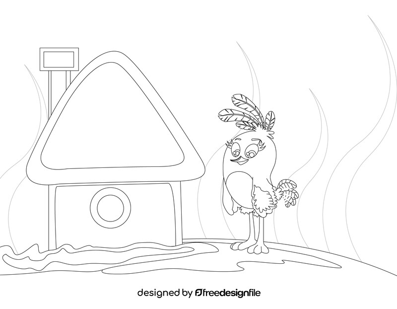 Angry birds stella drawing black and white vector