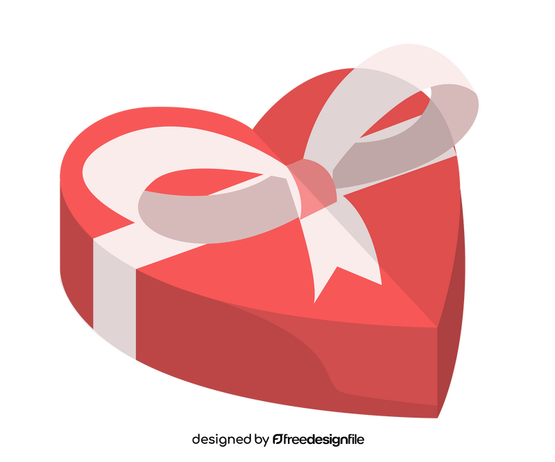 Heart shaped romantic gift box clipart