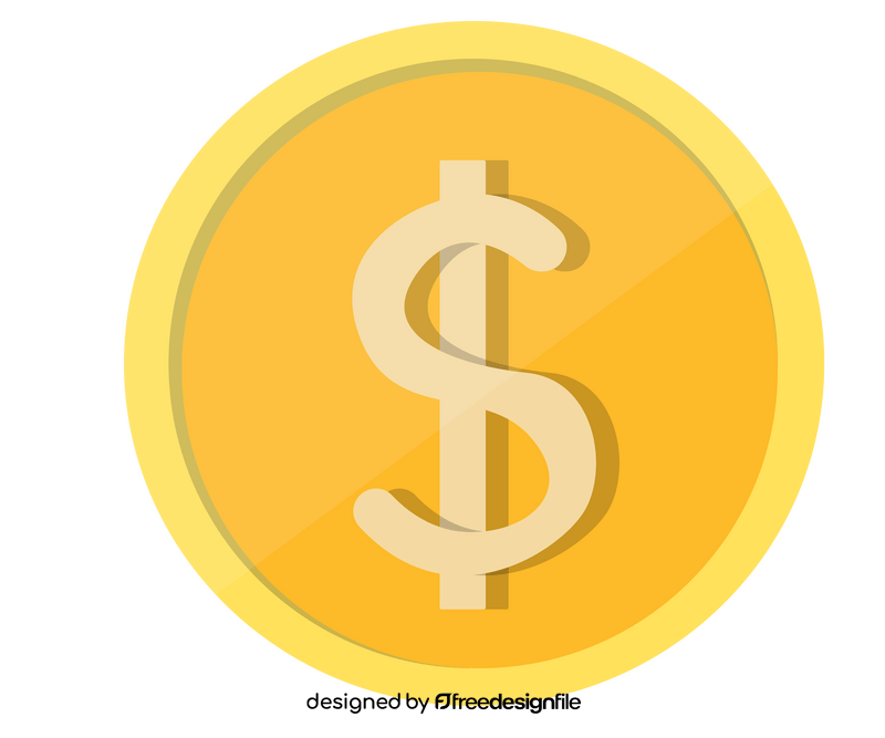 Gold coin with Dollar sign clipart