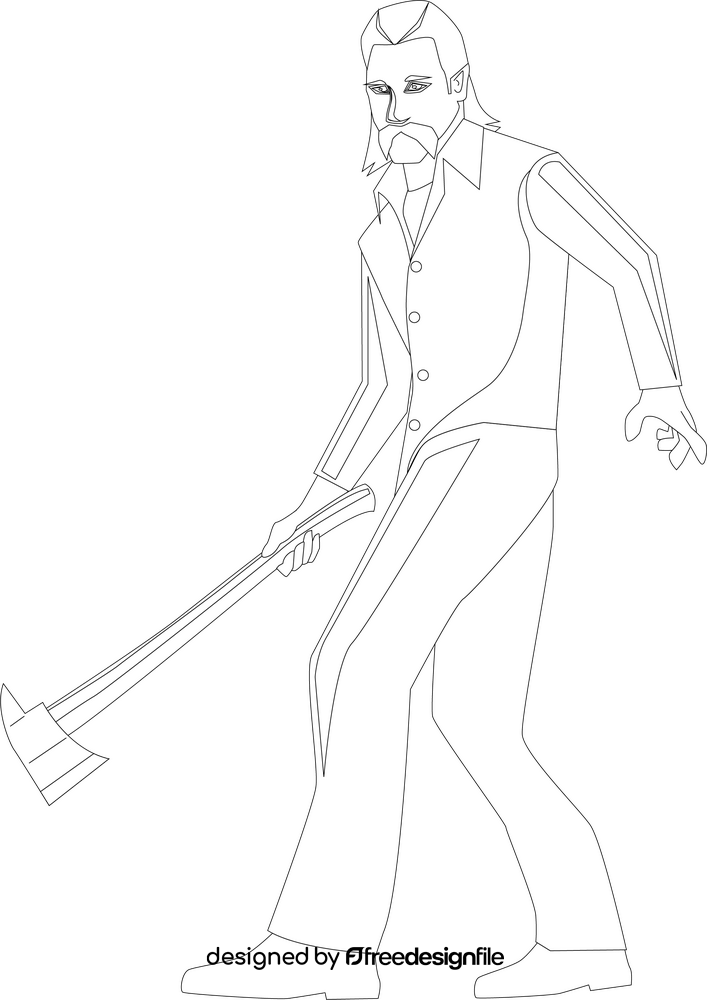 Walking Dead drawing black and white clipart