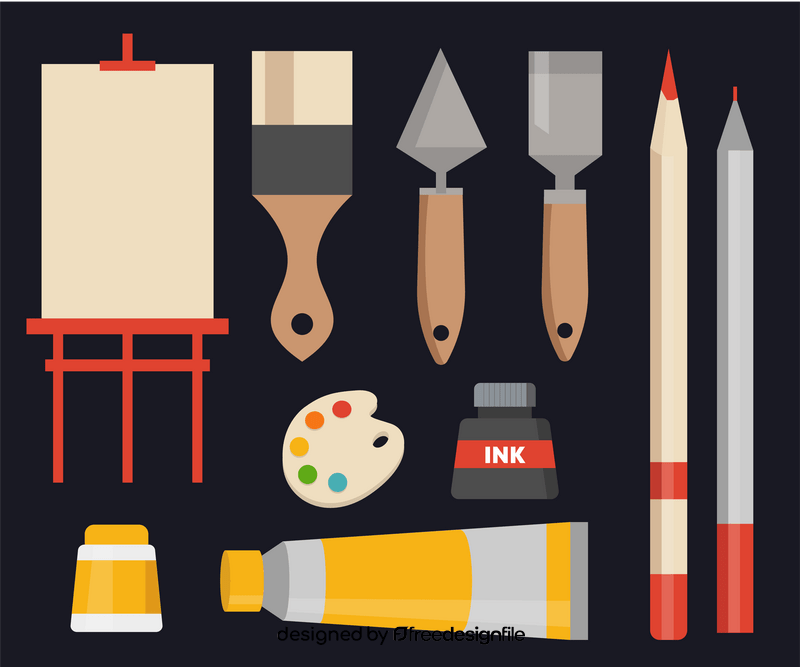 Painting art materials vector