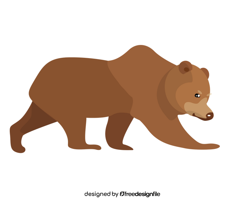 Walking cartoon bear clipart