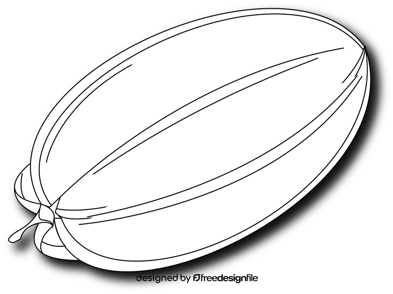 Starfruit Cut black and white clipart