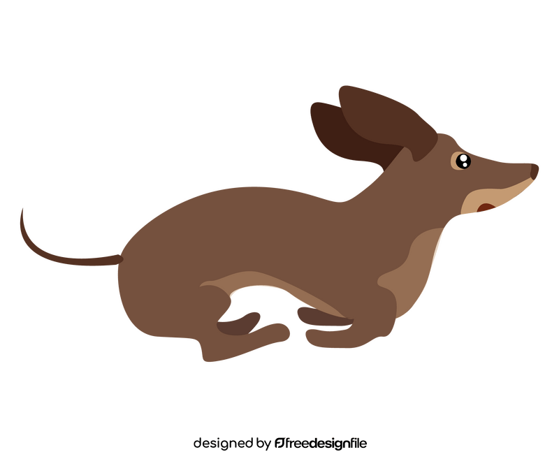 Running dachshund dog illustration clipart