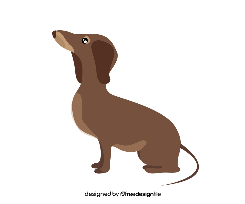 Sitting dachshund drawing clipart