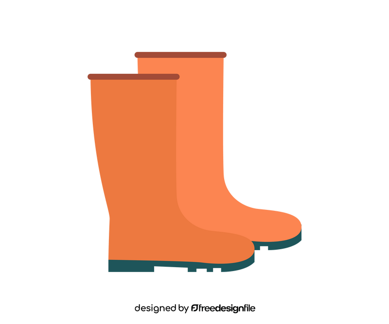 Orange rubber boots clipart