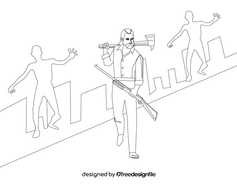 Walking Dead black and white vector