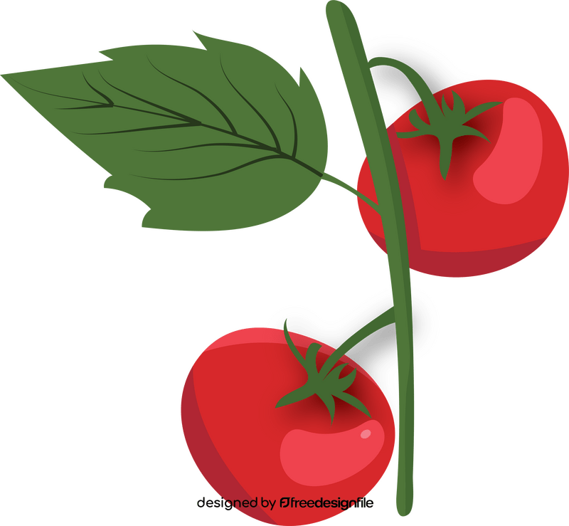 Tomatoes with Leaves clipart