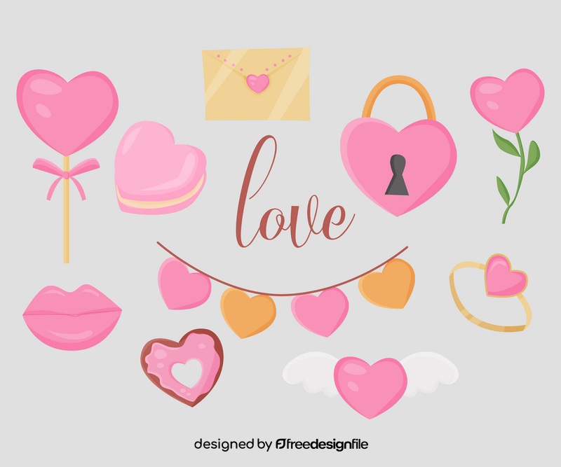 Romantic love hearts vector