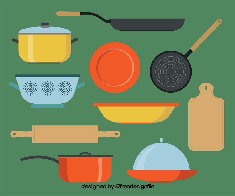 Tableware set, cutlery vector