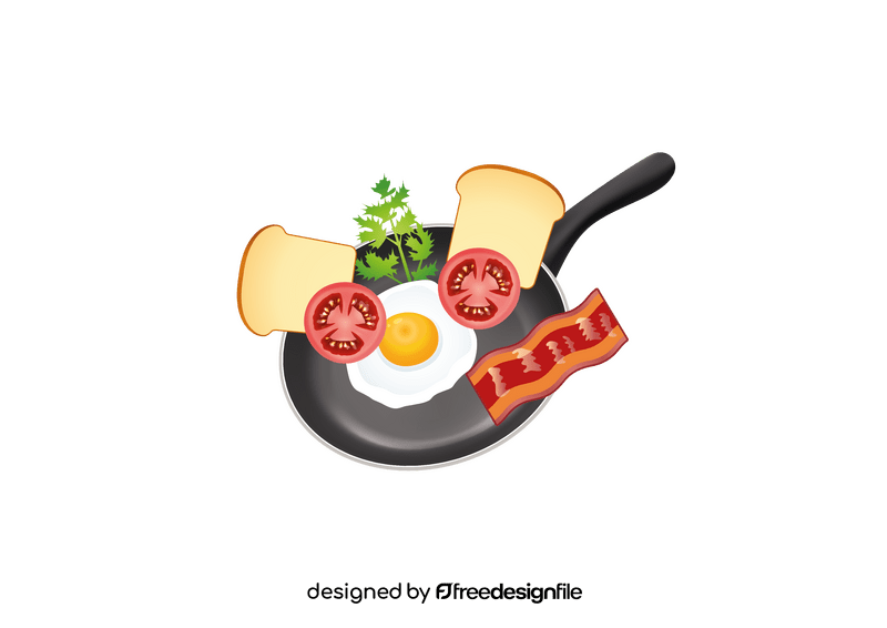 Frying Egg with Bread clipart
