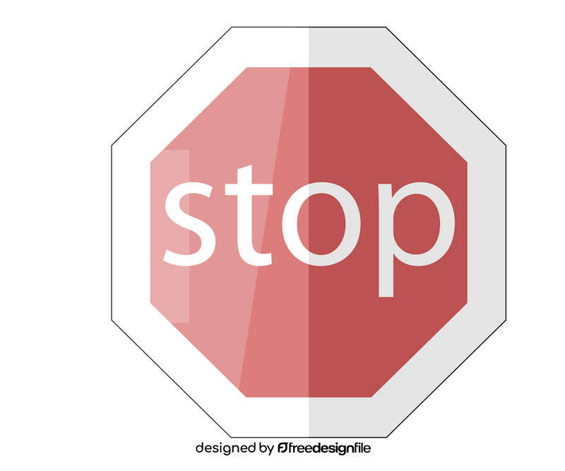 Stop traffic sign cartoon clipart