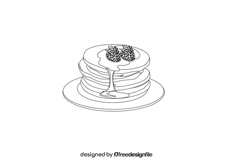 Pancakes black and white clipart