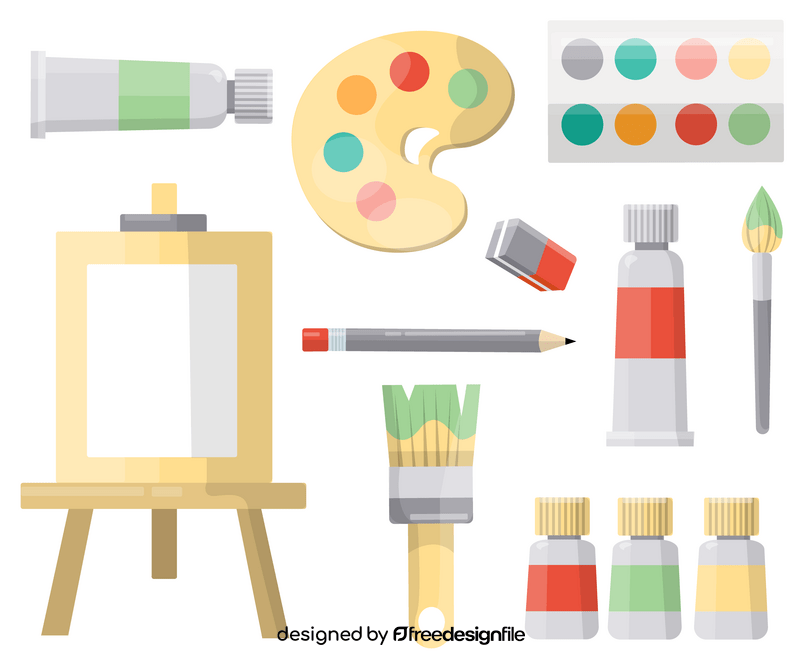 Painting tools elements vector