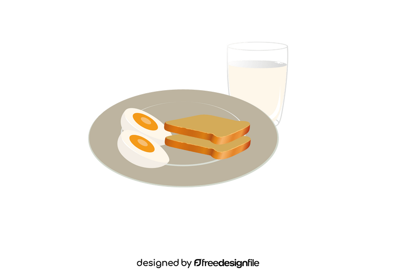 Boiled Egg and Milk clipart