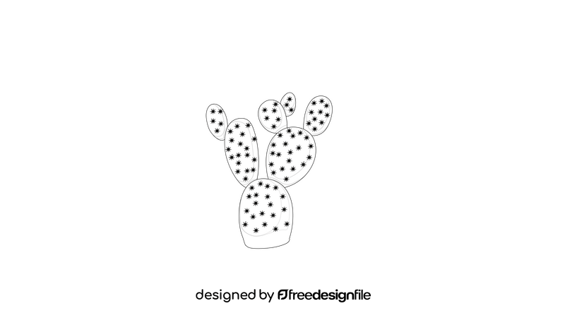 Bubble Cactus black and white clipart