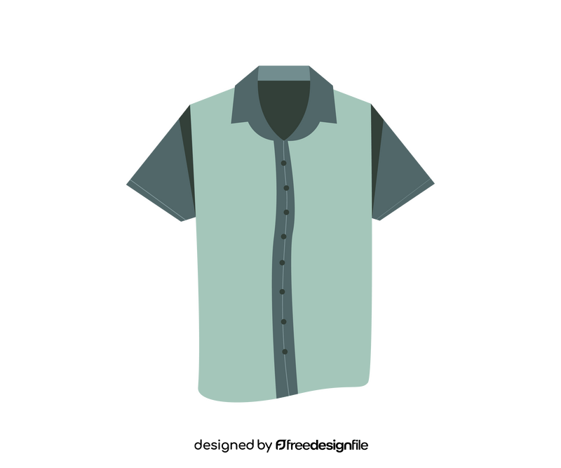 Green short sleeve shirt clipart