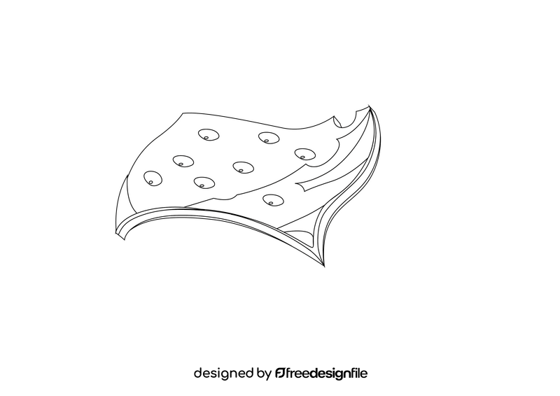 Cheese Slice black and white clipart