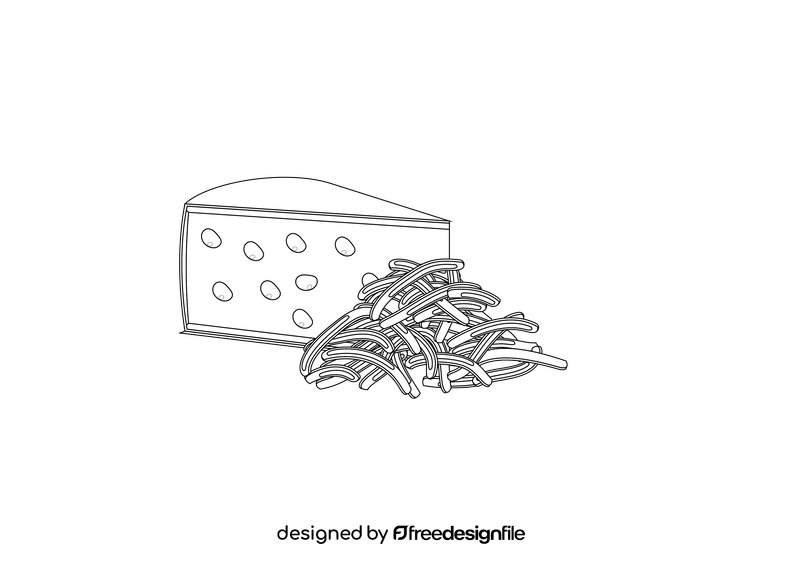 Shredded Cheese black and white clipart