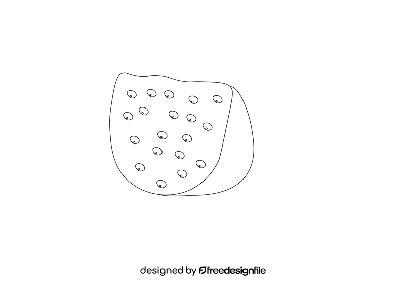 Round Cheese Piece black and white clipart