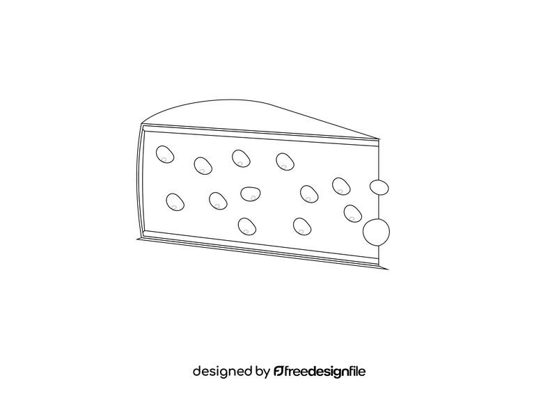 Cheese Piece black and white clipart