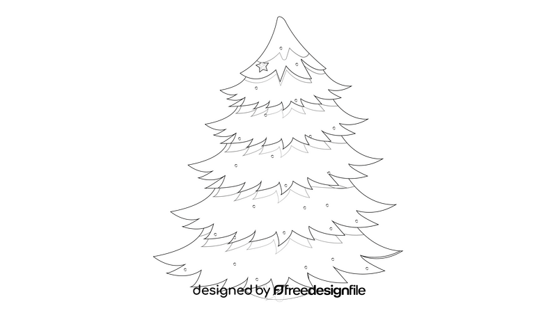 Simple Christmas Tree black and white clipart