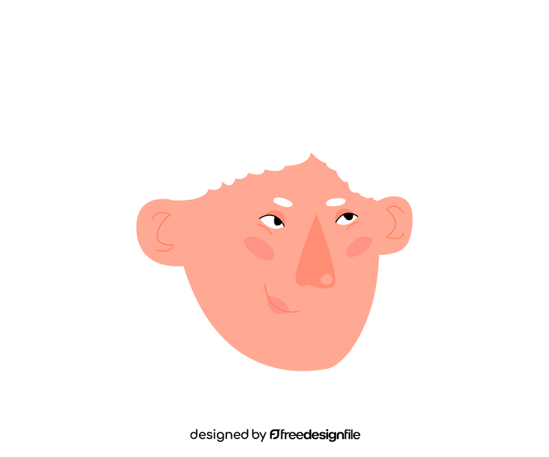 White hair man portrait clipart