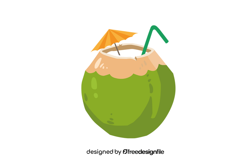 Peeled Green Coconut clipart