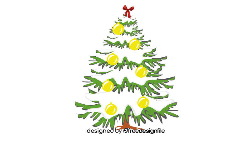 Christmas Tree with Yellow Balls clipart