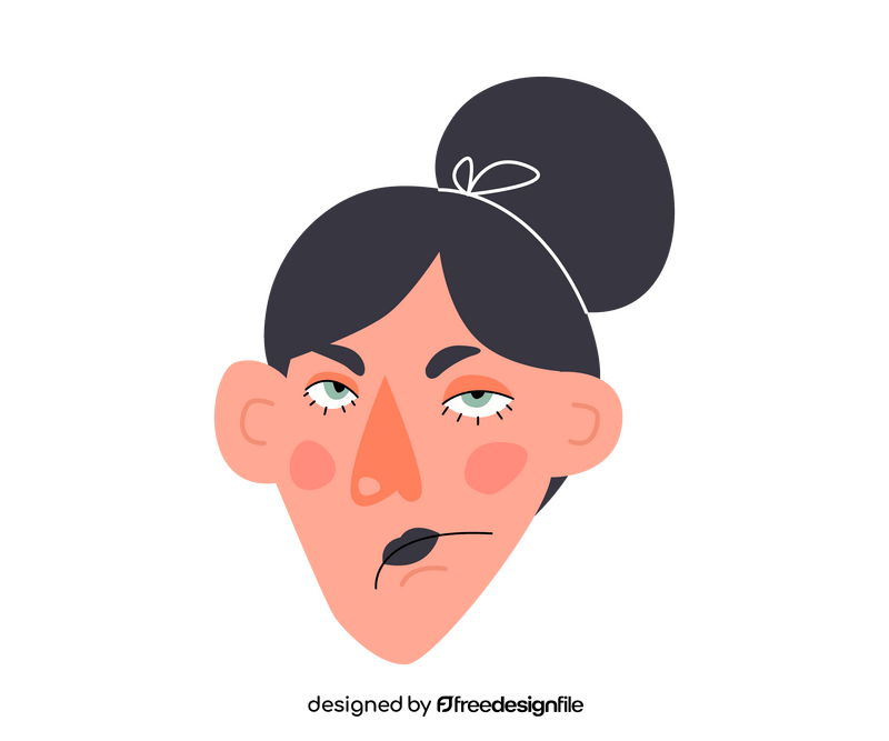 Asian woman face clipart