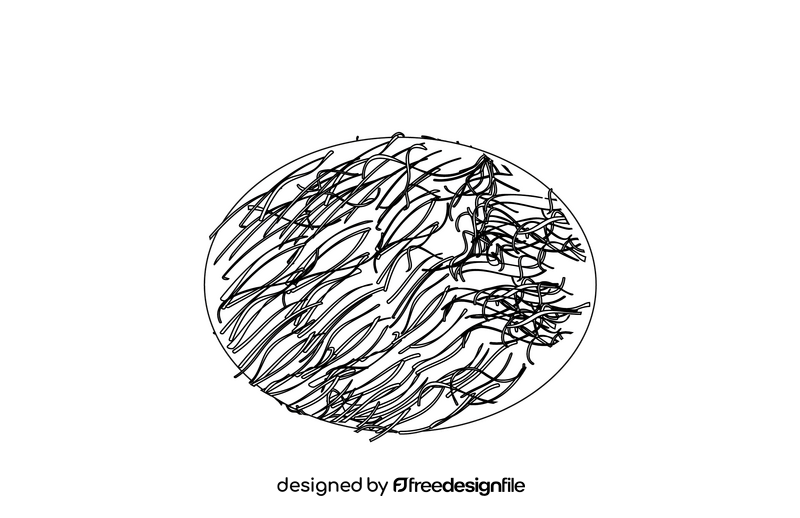 Coconut black and white clipart