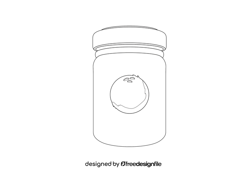 Canned Coconut Milk black and white clipart