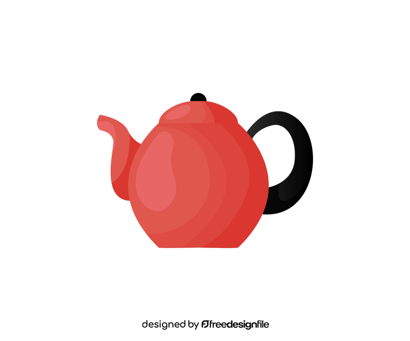 Red teapot illustration clipart