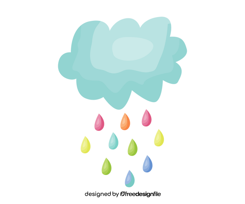 Rainbow rain clipart