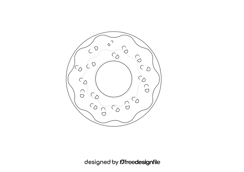 Chocolate Donuts black and white clipart