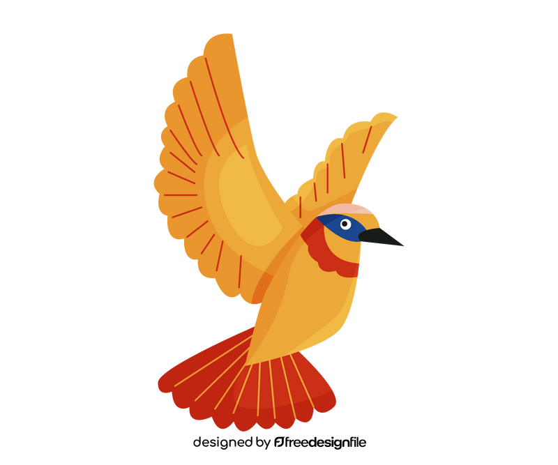 Flying yellow bird clipart