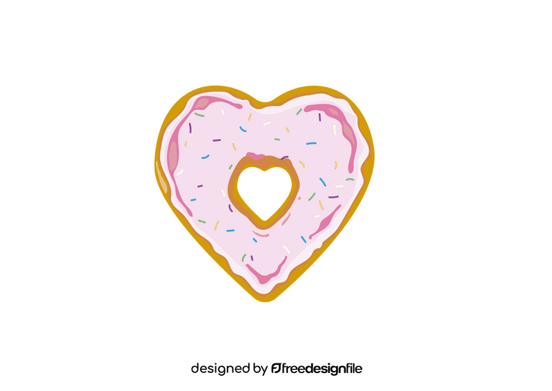 Pink Heart Shaped Donuts clipart