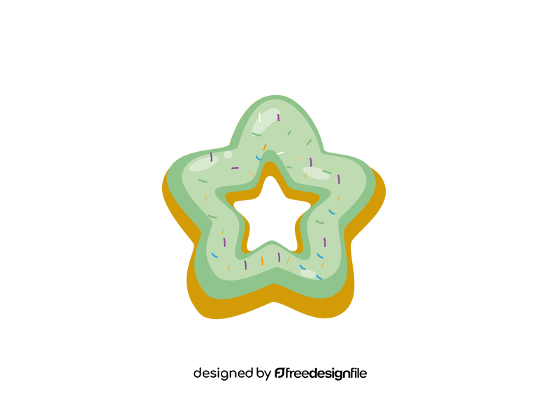 Green Star Donuts clipart