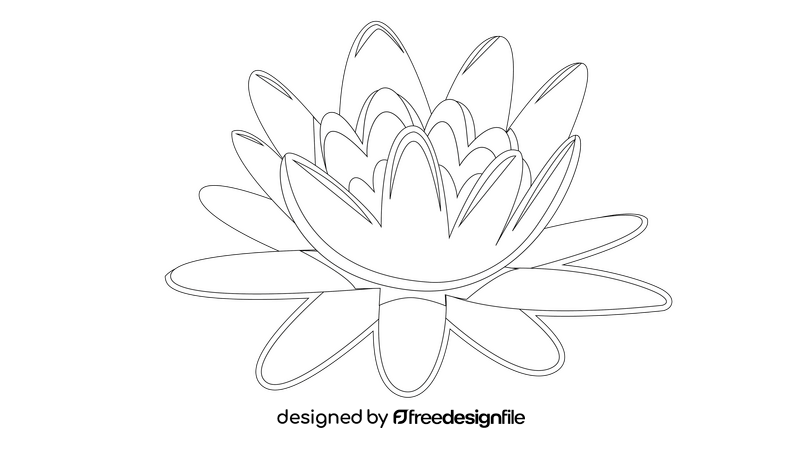 Lotus Flower black and white clipart